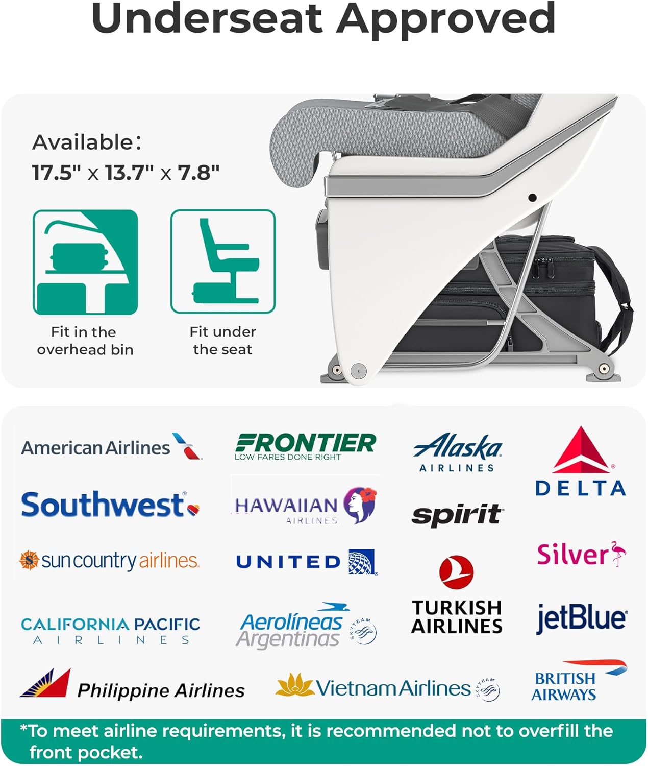 BAGSMART Small Underseat Carry on Luggage with Wheels, 16-inch Under Seat Luggage, Lightweight Travel Luggage Travel Suitcase for Women, Personal Item Bag, Black