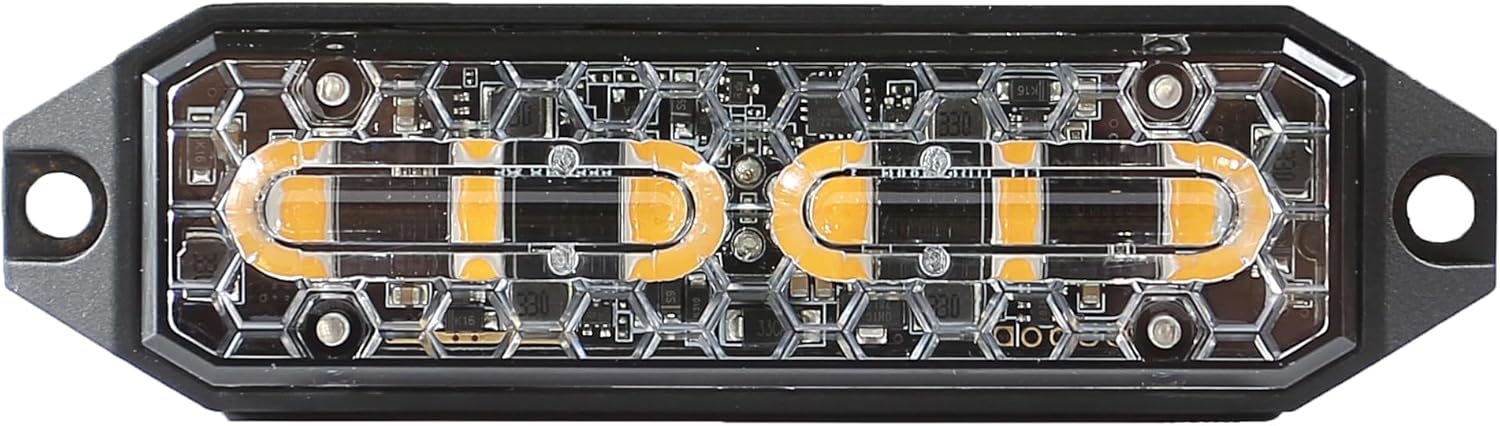 UT02 Ultimate Thin Surface Mount Warning Emergency Strobe Grille Light Head [SAE class 1] for Police Car Ambulance and Tow Truck Construction Vehicle Red