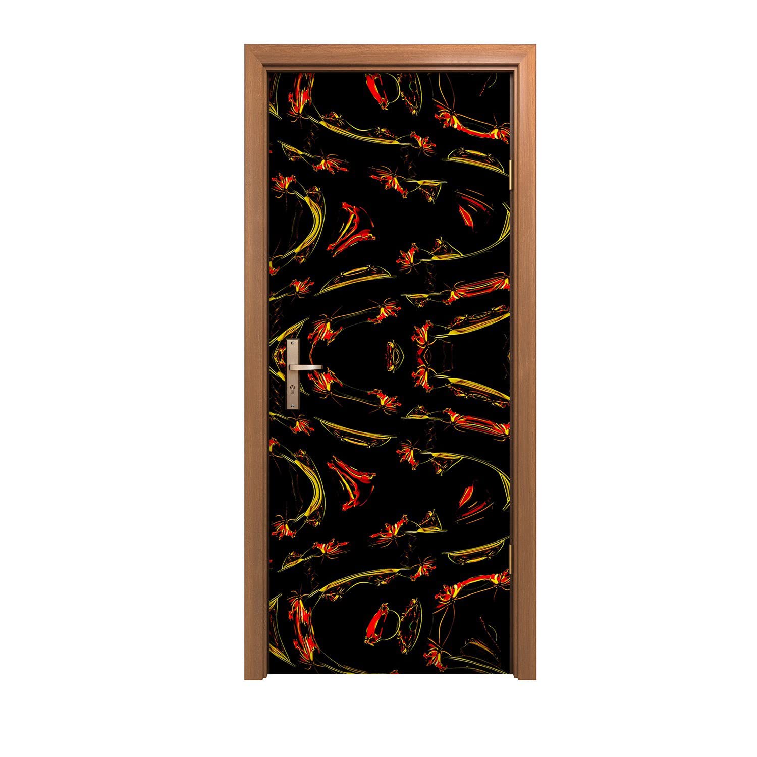 Autocollant de porte salon et chambre 80x200cm motif vagues modernes Coloray