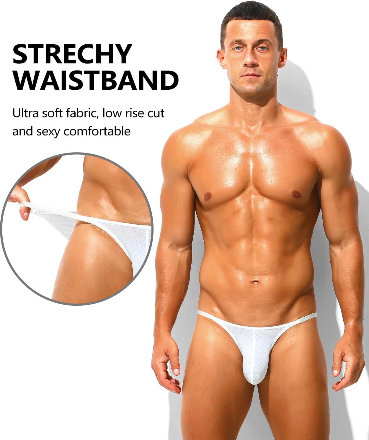 Men's See Through Bikini Low Rise Sexy Briefs Mesh Breathable Bulge Pouch Underwear - Image 5