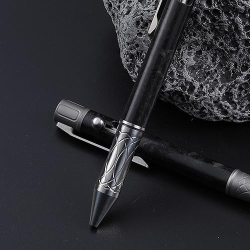 Miniatura 2 de Hamans EDC Bolt Action Pen Bolígrafo de titanio de 5.31 pulgadas con clip de bolsillo, tamaño compacto, herramienta EDC, bolígrafo de escritura para
