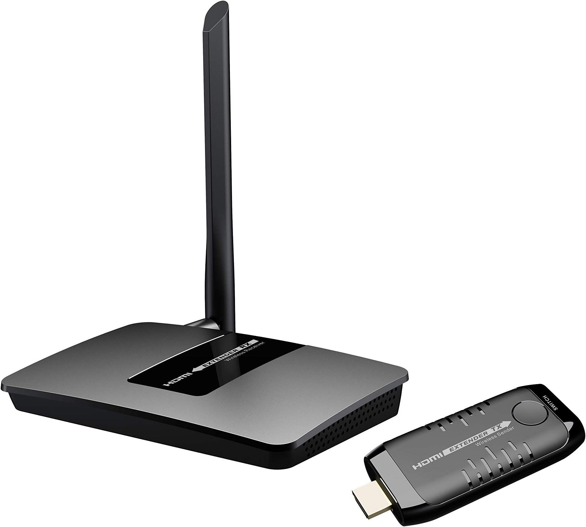 10x1 Wireless Group Meeting Presentation System, Wireless HDMI Transmitter and Receiver for Small Meeting Room, One Receiver with Up to 10 Transmitters (WJEXT15-3, 1 Transmitter Included)