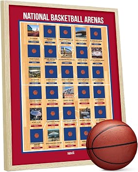 Framed Basketball Gifts Arena Scratch Off Poster - Basketball Lover Gifts for Boys Men Women - Basketball Decor - Cool Basketball Stuff Things - Basketball Poster - Basketball Fan Room Decor - Updated 2024
