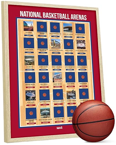 Framed Basketball Gifts Arena Scratch Off Poster - Basketball Lover