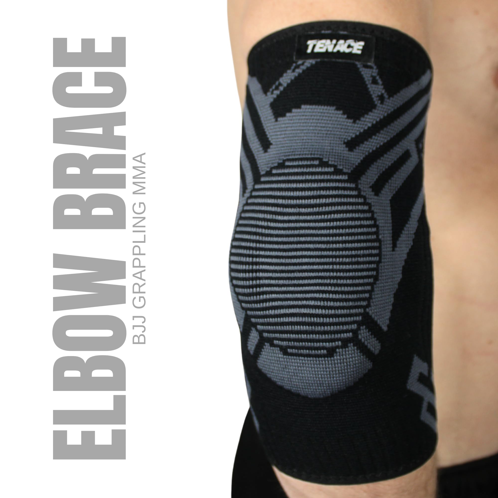 Tenace Jiu Jitsu, Grappling - Protezione gomiti da compressione e imbottitura MMA, BJJ, Muay Thai, Judo - Alta durata e prestazioni Unisex