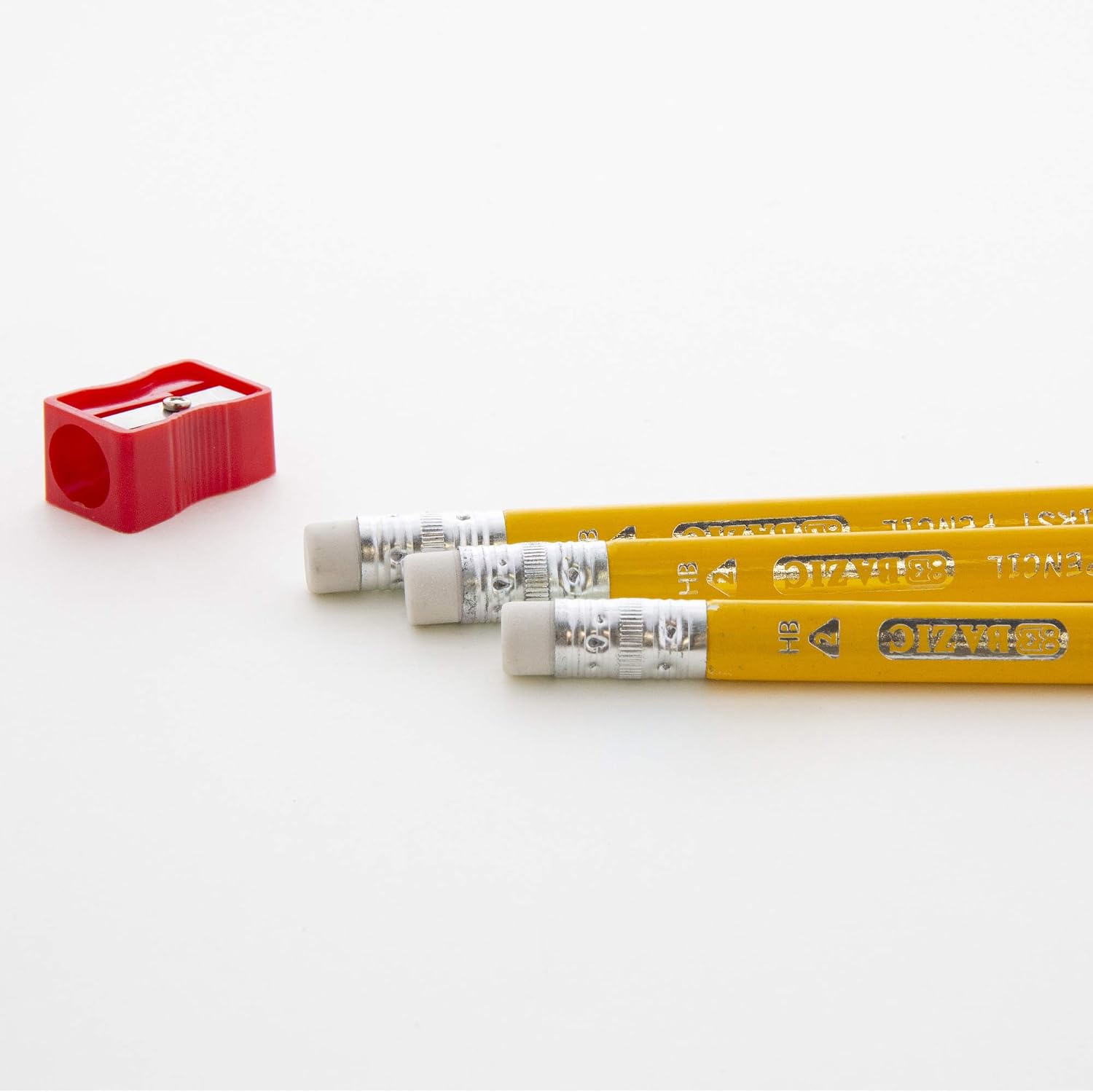 BAZIC Pencil Wood Pre-Sharpened #2 HB Triangle Jumbo Pencils, Latex Free Eraser, Wood Pre Sharpened Yellow Pencils for School (3/Pack), 1-Pack