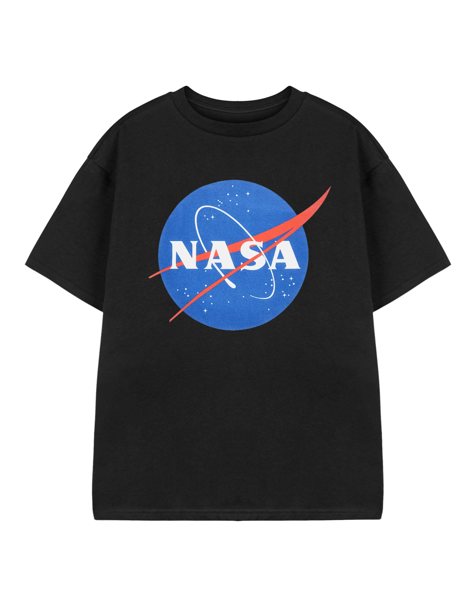 NASA Classic Logo Unisex Kids Black Short-Sleeved T-Shirt | Official NASA Graphic Tee for Children | Space Exploration Theme Apparel for Boys & Girls | Astronomy Merchandise Gift