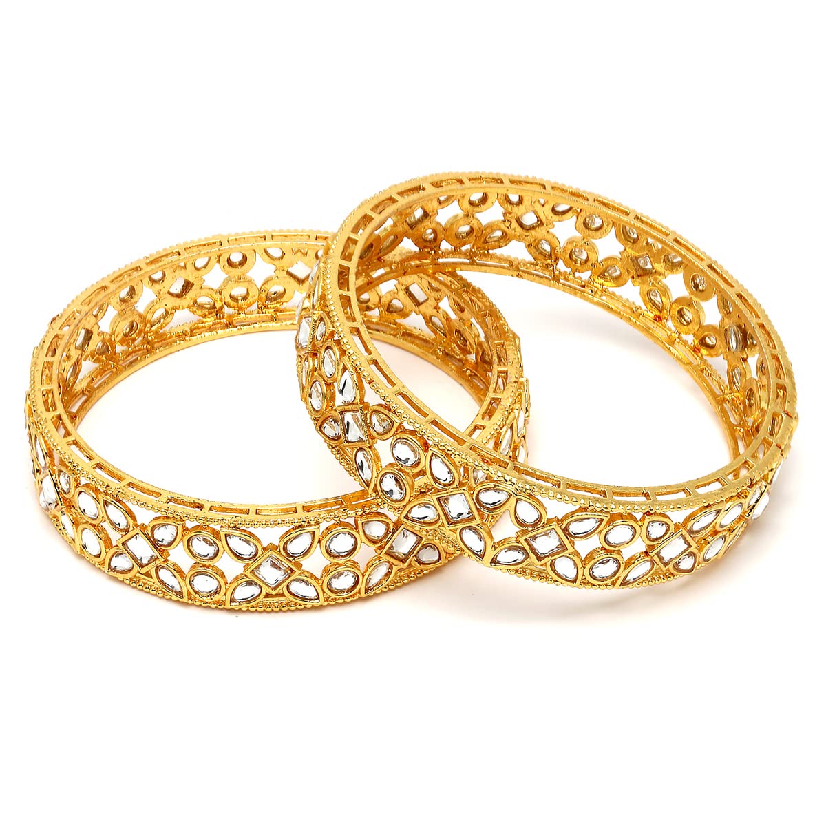 See full amazon price history chart for Karatcart Set of 2 Gold Plated Kundan Bangles for Women Karatcart Set of 2 Gold Plated Kundan Bangles for Women (B0C3D7VNK4) Amazon Price History, Amazon Price Tracker