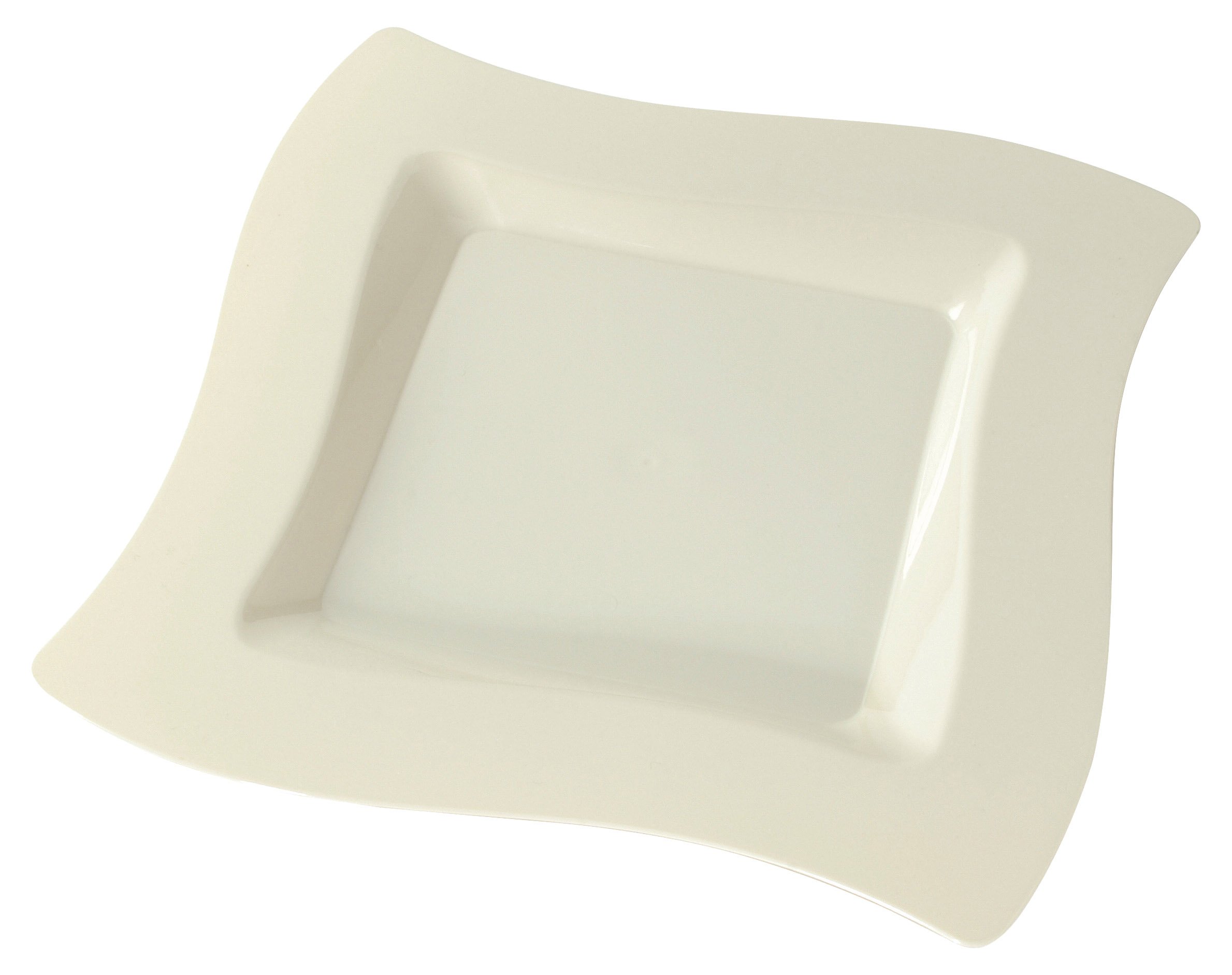 Assiette à salade sans vaisselle Fineline Wave Trends couleur os pour simplifier le nettoyage de fête