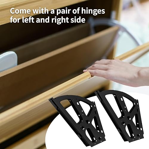 Miniatura 5 de Antrader 1 par de bisagras de cajón de acero inoxidable de 2 capas para gabinete, marco abatible, accesorios de repuesto para cocina, sala de estar,