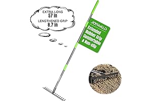 【14 Tines Grout Rake】 Adjustable Garden & Grout Rake, 30.5 to 57...