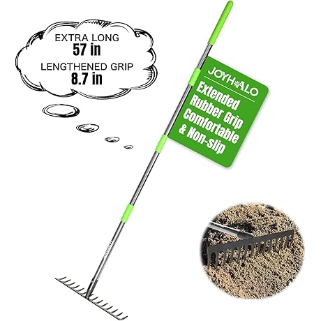 【14 Tines Grout Rake】 Adjustable Garden & Grout Rake, 30.5 to 57...