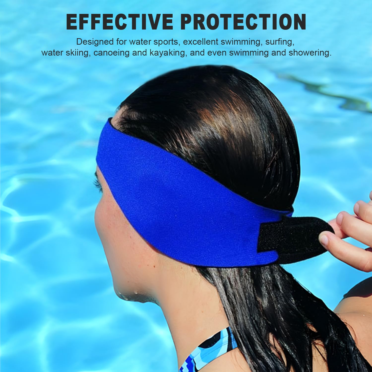2er-Pack Elastica Fascia da Nuoto，Fascia da Bagno in Neoprene per Adulti e Bambini，Fascia Per L'orecchio Da Nuoto Per Bambini Adulti，Adatto per Surf Sci Nautico（Blu e Viola-L）