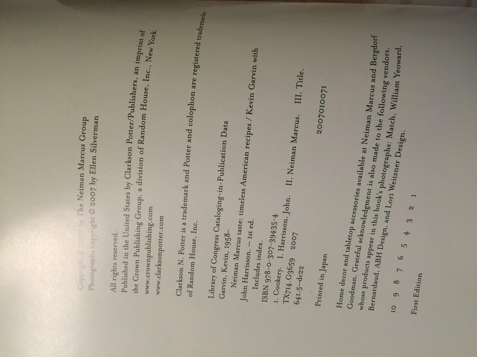 Neiman Marcus Taste: Timeless American Recipes