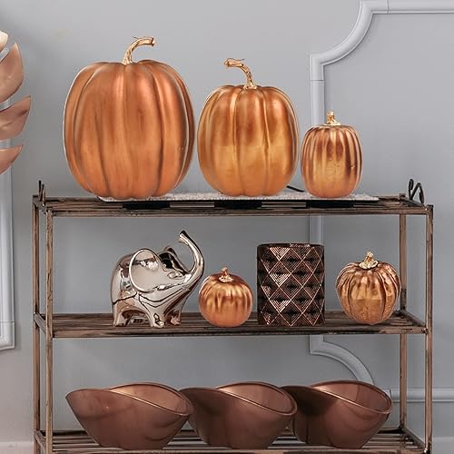 Vista 49 de Winlyn 7 calabazas artificiales verdes surtidas, calabazas de cosecha de color verde oscuro, calabazas decorativas de espuma para granja, otoño