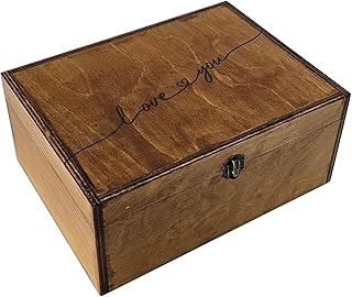 Love You Memory Wooden Box, Large Wooden Keepsake Box 11.6
