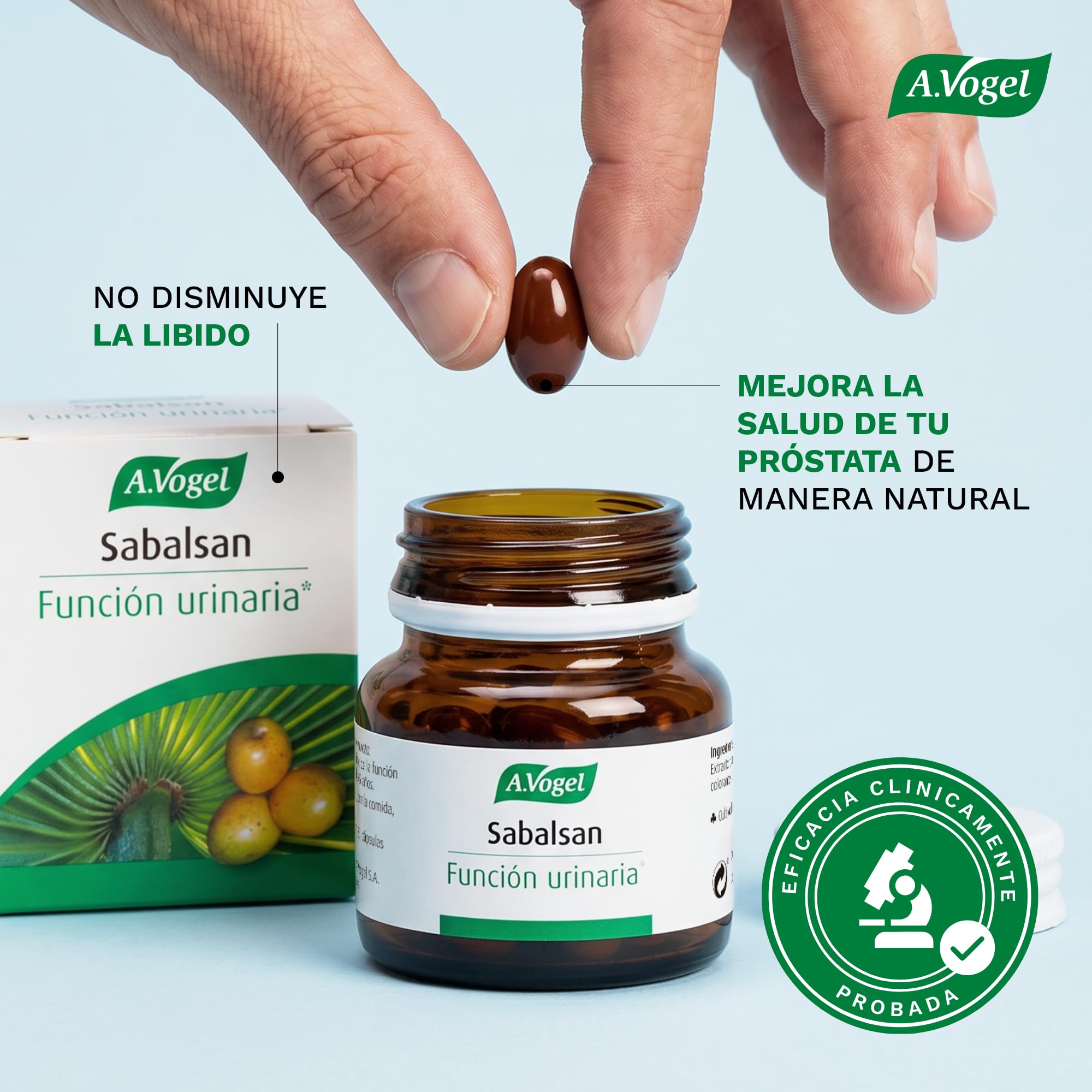 A.Vogel Sabalsan | Apoya a la Función Urinaria | Extracto de Sabal Serrulata | Ingredientes orgánicos | 30 perlas