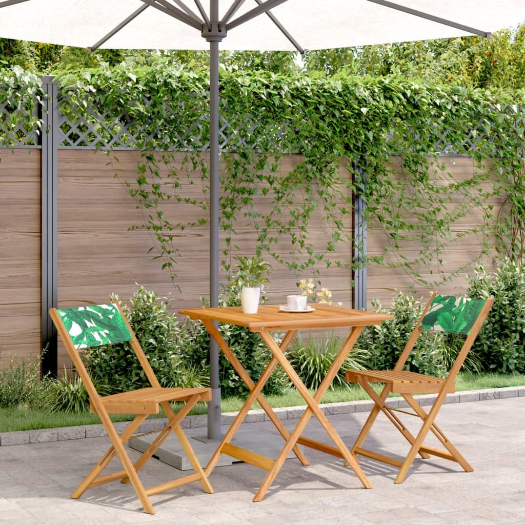 Salon de jardin pliant 70 cm en acacia pour des petits déjeuners sur la terrasse