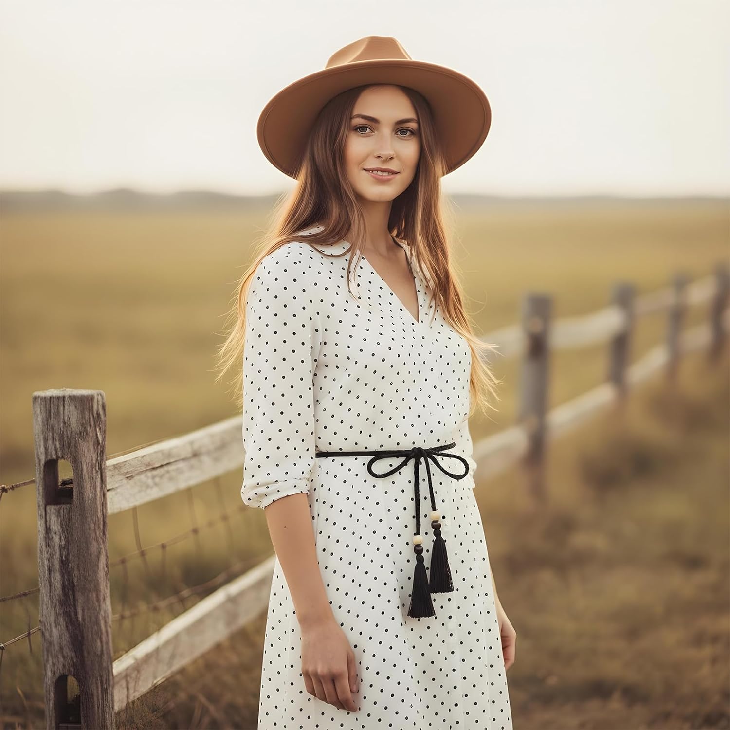 Bremorou Elegant Women's Rope Belt With Tassel White Rope Belt Macrame Belts For Women Braided Waist Tie Trendy Boho Thin Belts(White,Black) - Image 7