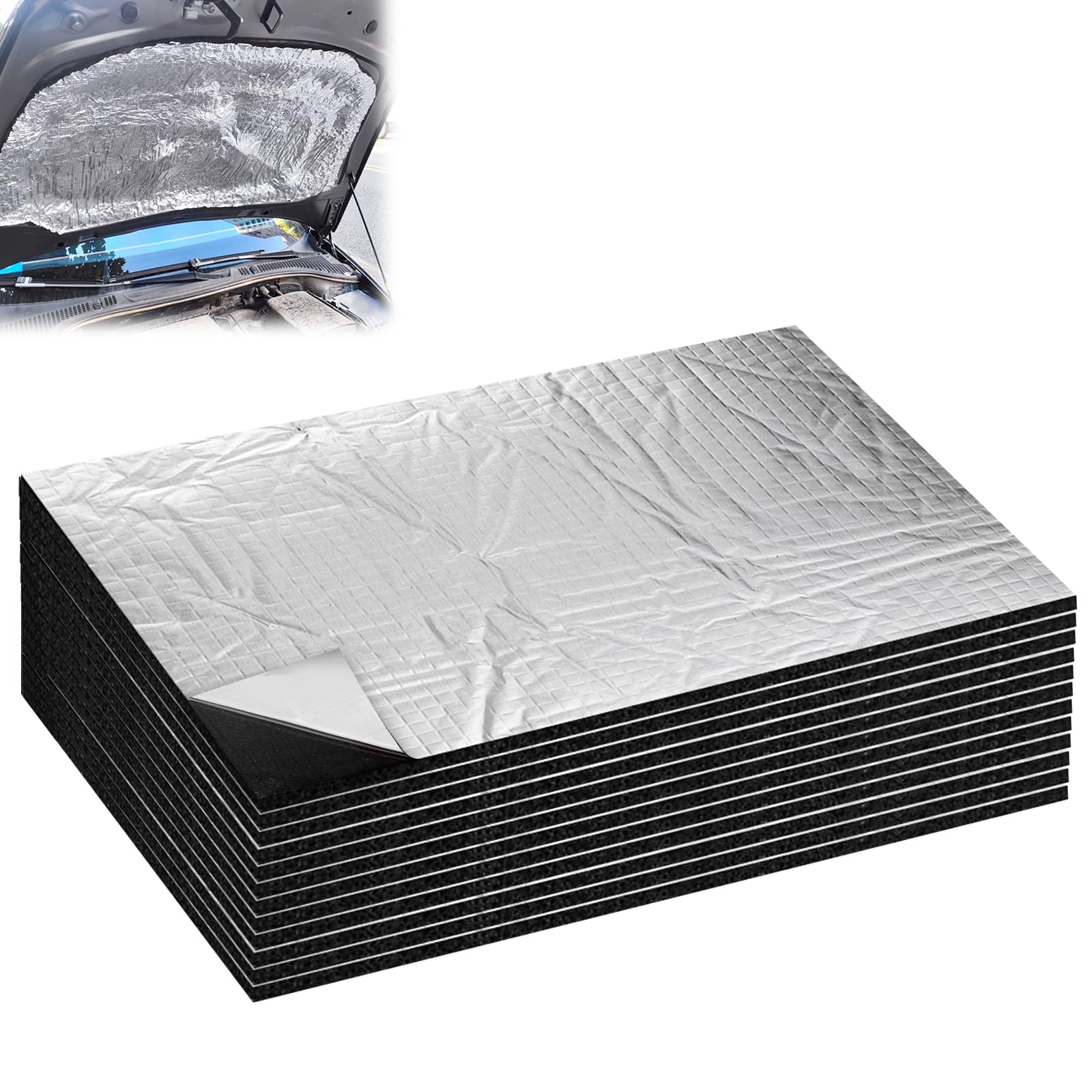 20 Stuks Zelfklevende Geluidsisolatiematten 400x250x5 Mm – Voor Auto, Deur, Vloer, Kofferbak – Brandvertragend En Waterdicht