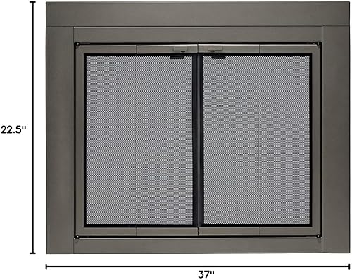 Vista 11 de UniFlame - Romano - Puertas de chimenea de estilo bi-fold con vidrio templado ahumado