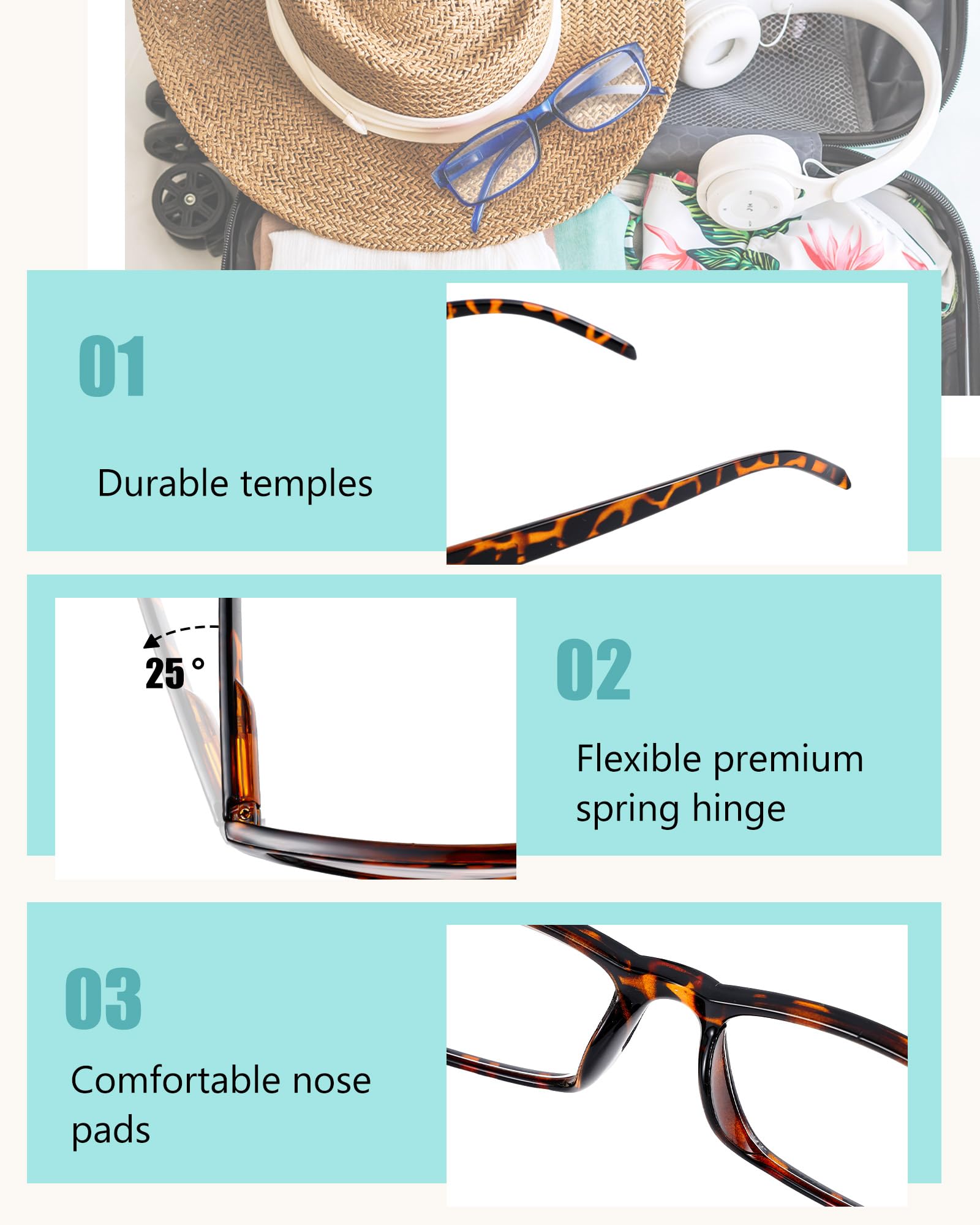 Umigy 24er-Pack Lesebrillen, Bulk Reading Gläser, für Herren, Damen, Lesebrille, Frühlingsgläser, leichte Eyebrille