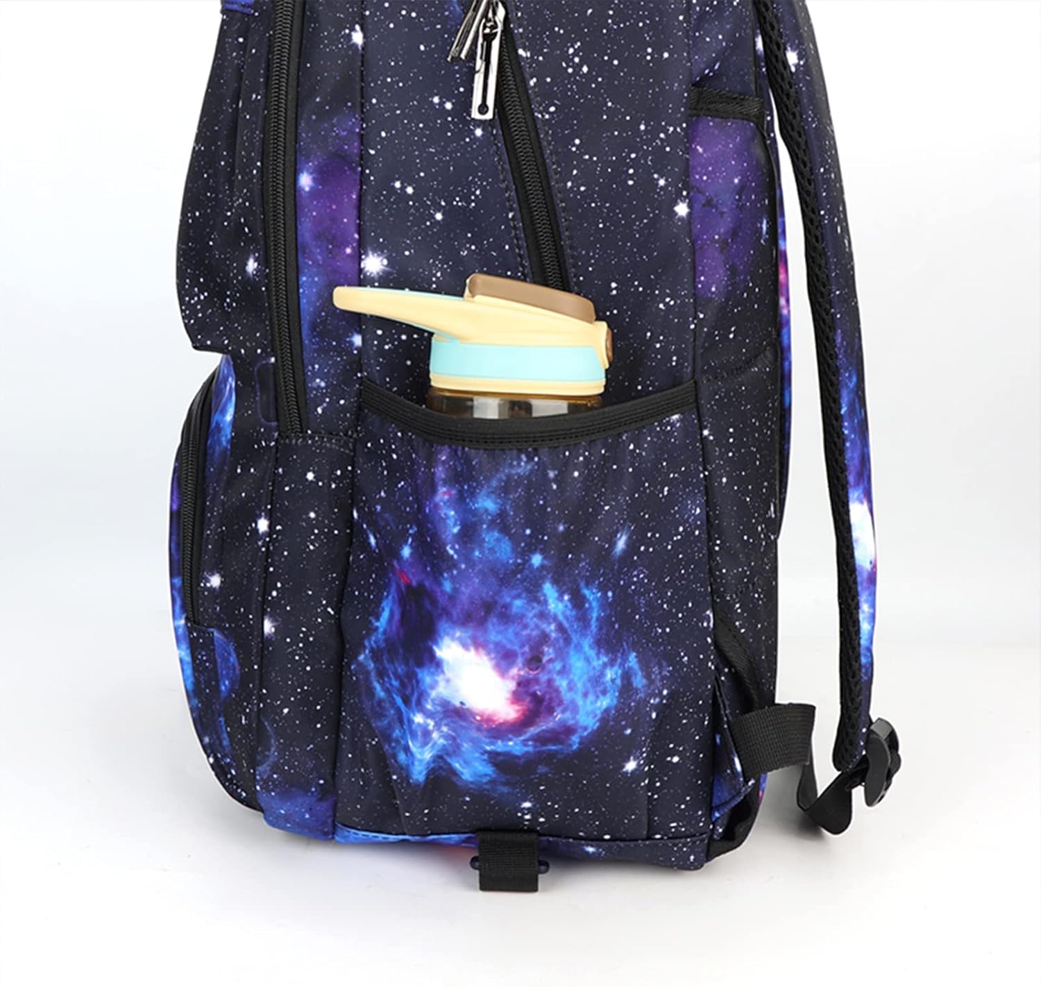 GLOOMALL Starry Sky Kids Trolley Rolling Backpack Primary School Bookbag with Wheels Travel Luggage (Black White Starry Sky)