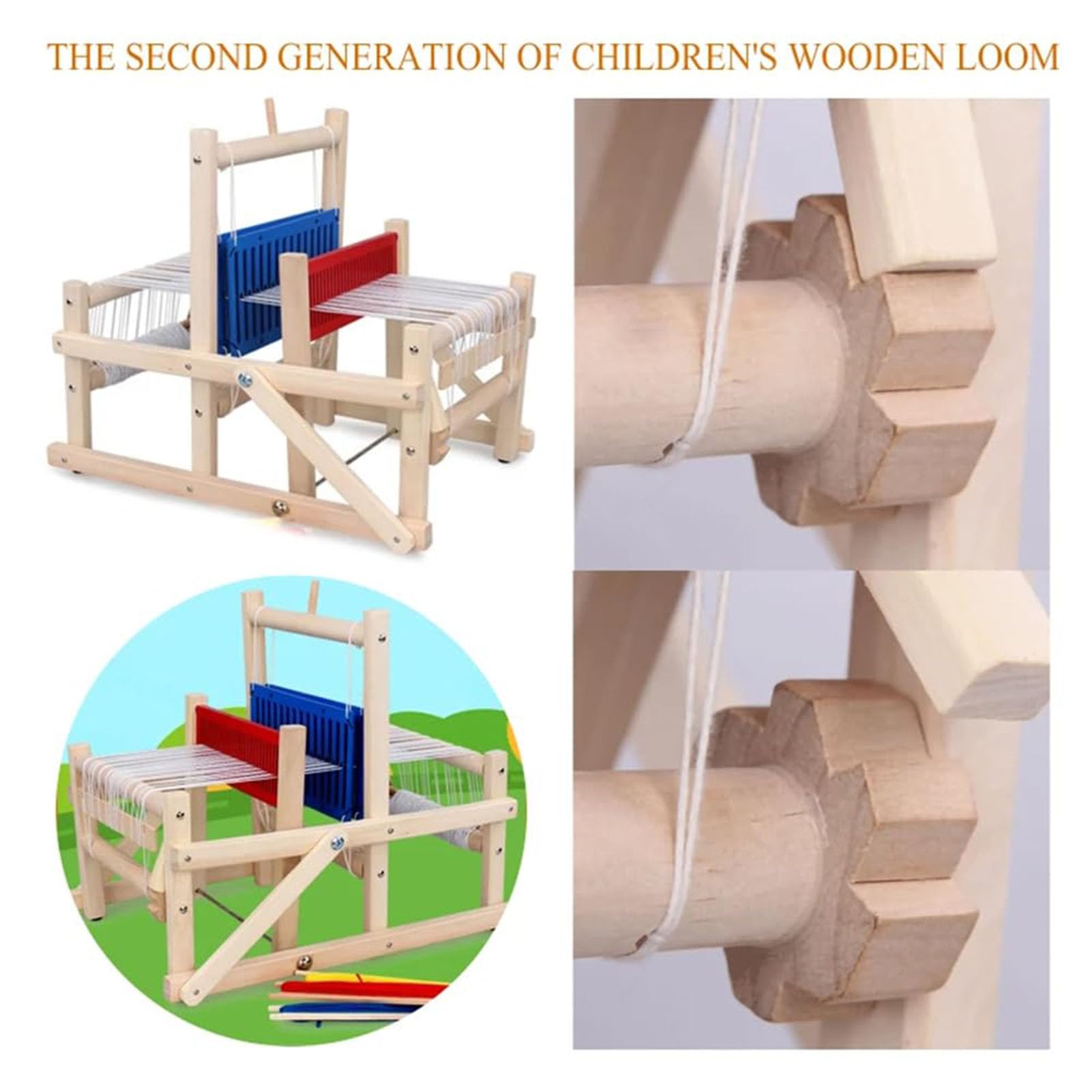 Kit telaio per tessitura in legno, macchina per tessitura a mano, telaio per tessitura multi-artigianato pieghevole, kit per tessitura a mano a maglia per bambini, adulti, principianti e amatori.