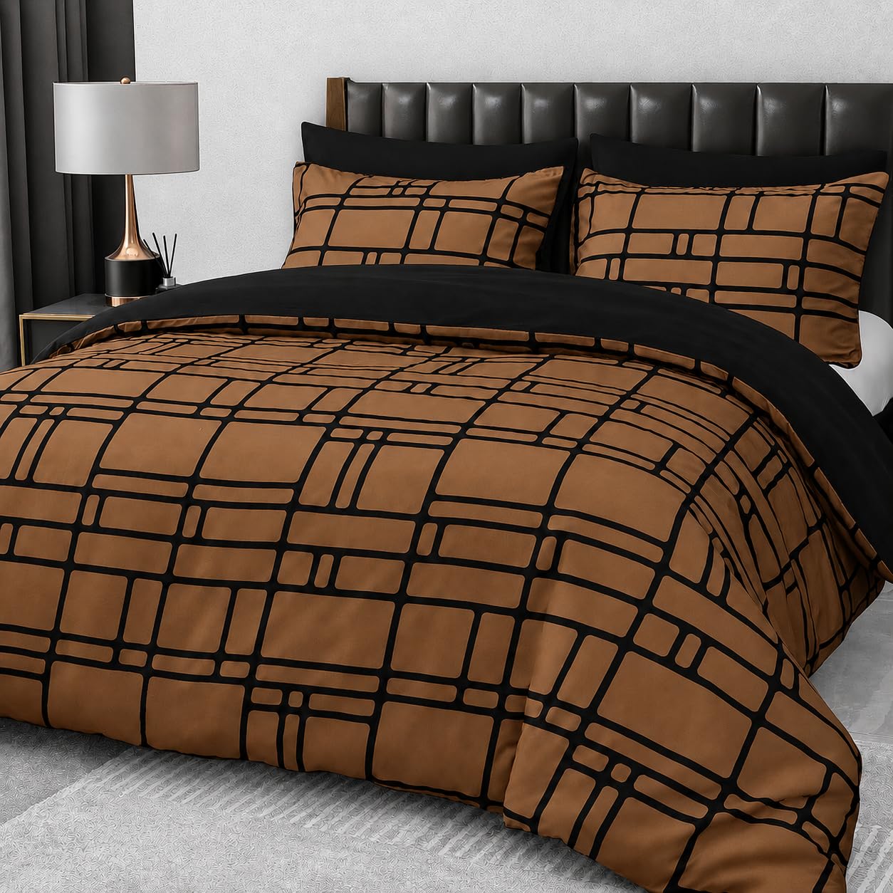 Ultra Soft Microfiber Duvet Cover Set Hypoallergenic Reversible Bedding with Secure Zipper Closure
