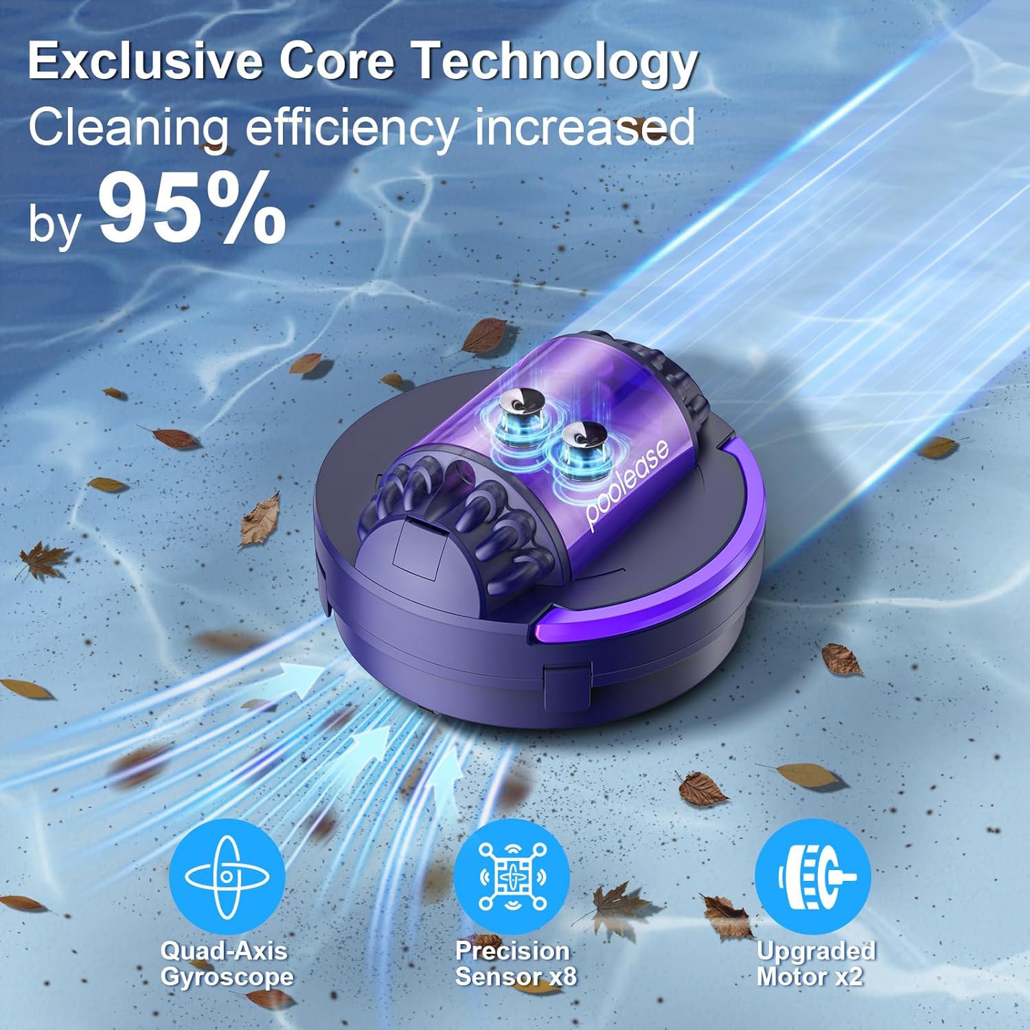 X1 Cordless Robotic Pool Vacuum, Automatic Pool Cleaner with 45W Dual-Motor, Ideal for Inground Above-Ground Flat Pool, 2L Debris Capacity