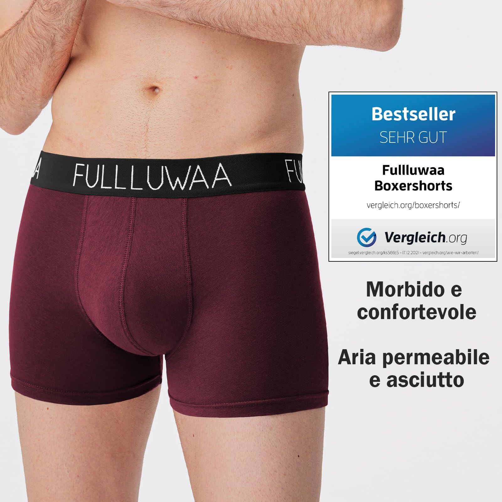 Fullluwaa Boxer Uomo (Pacco da 8) Mutande Uomo Cotone, Aderenti e Confortevoli, Elasticizzato