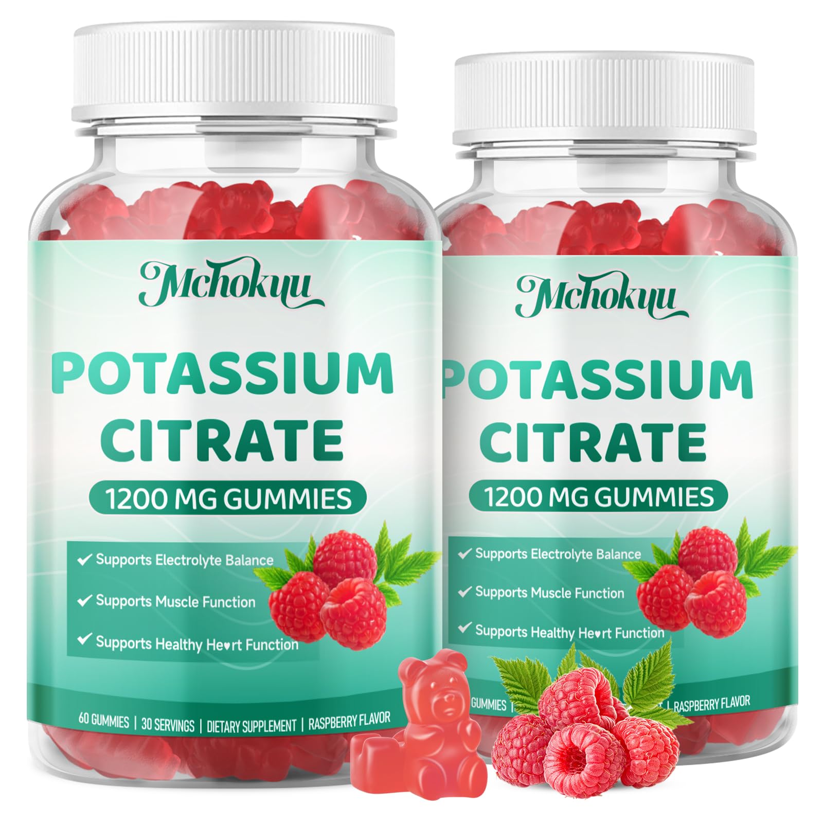 Potassium Citrate Gummies 1200mg Supplement, 120 Count 60 Count (Pack of 2)