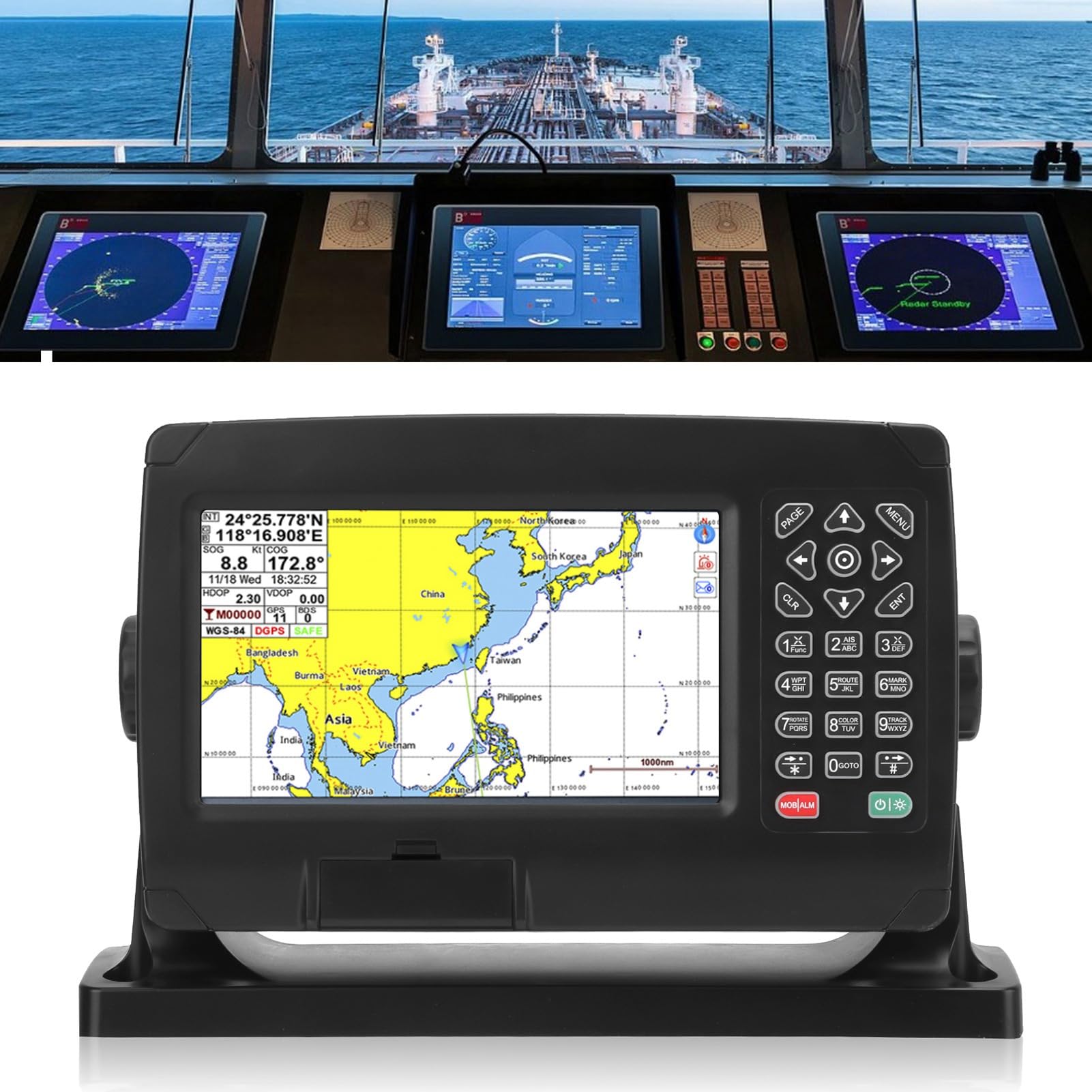 Chart Plotter mit GNSS Antenne C MAP XINUO MAP Präzise Navigation Marine Boote Yachten IPX6 wasserdicht 50000 Wegpunkte IoT Software Updates