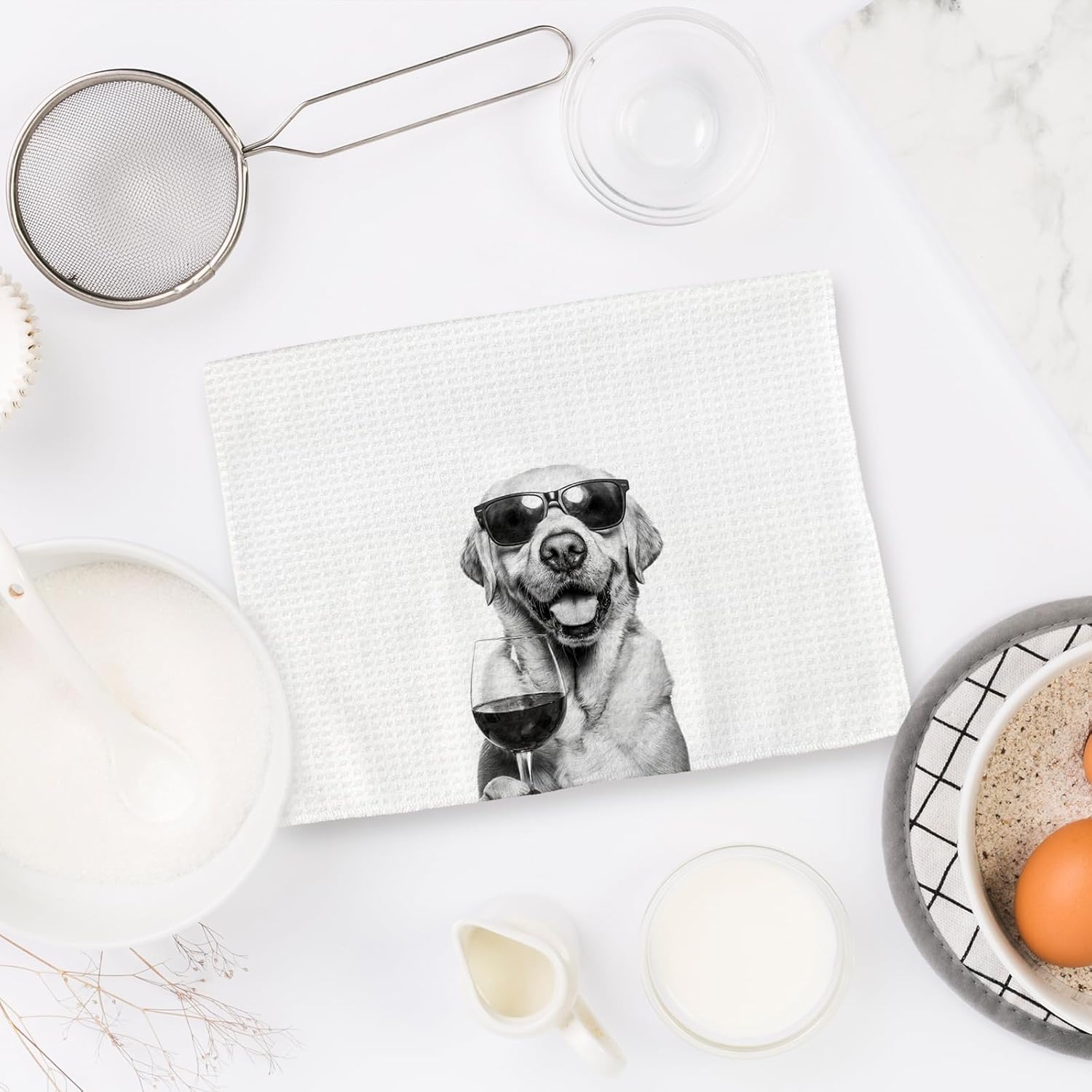 Labrador Retriever Gifts Wine Kitchen Towels, Gifts for Labrador Retriever Dog Wine Lovers Decorative Hand Dish Towel for Kitchen Home Bar, Funny LabradorDog Owners Home Bar Decor(16x24In) - Image 6