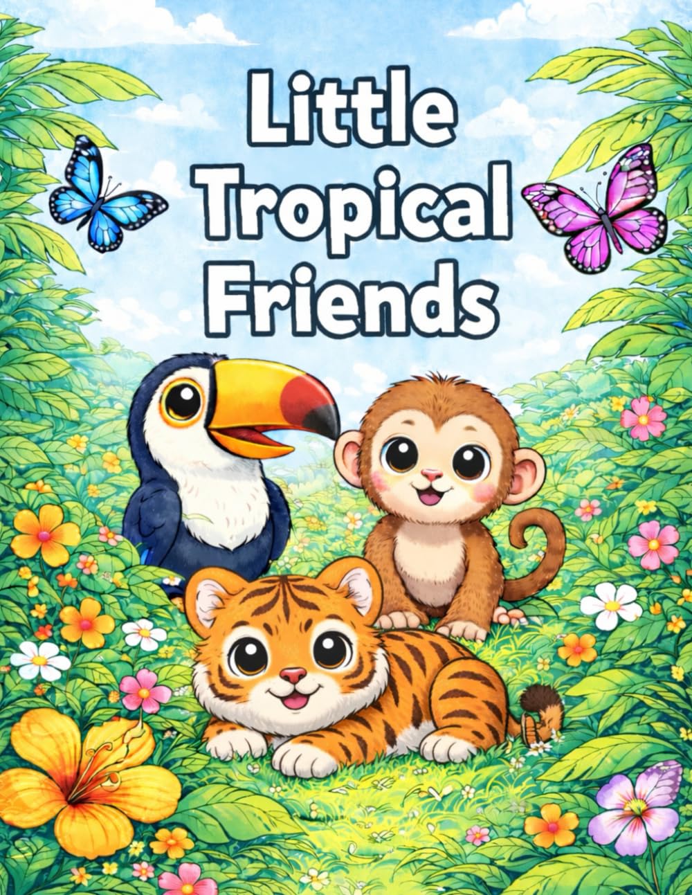 Little Tropical Friends: A Fun Coloring Book for Kids (Cute Animal Friends Life)
