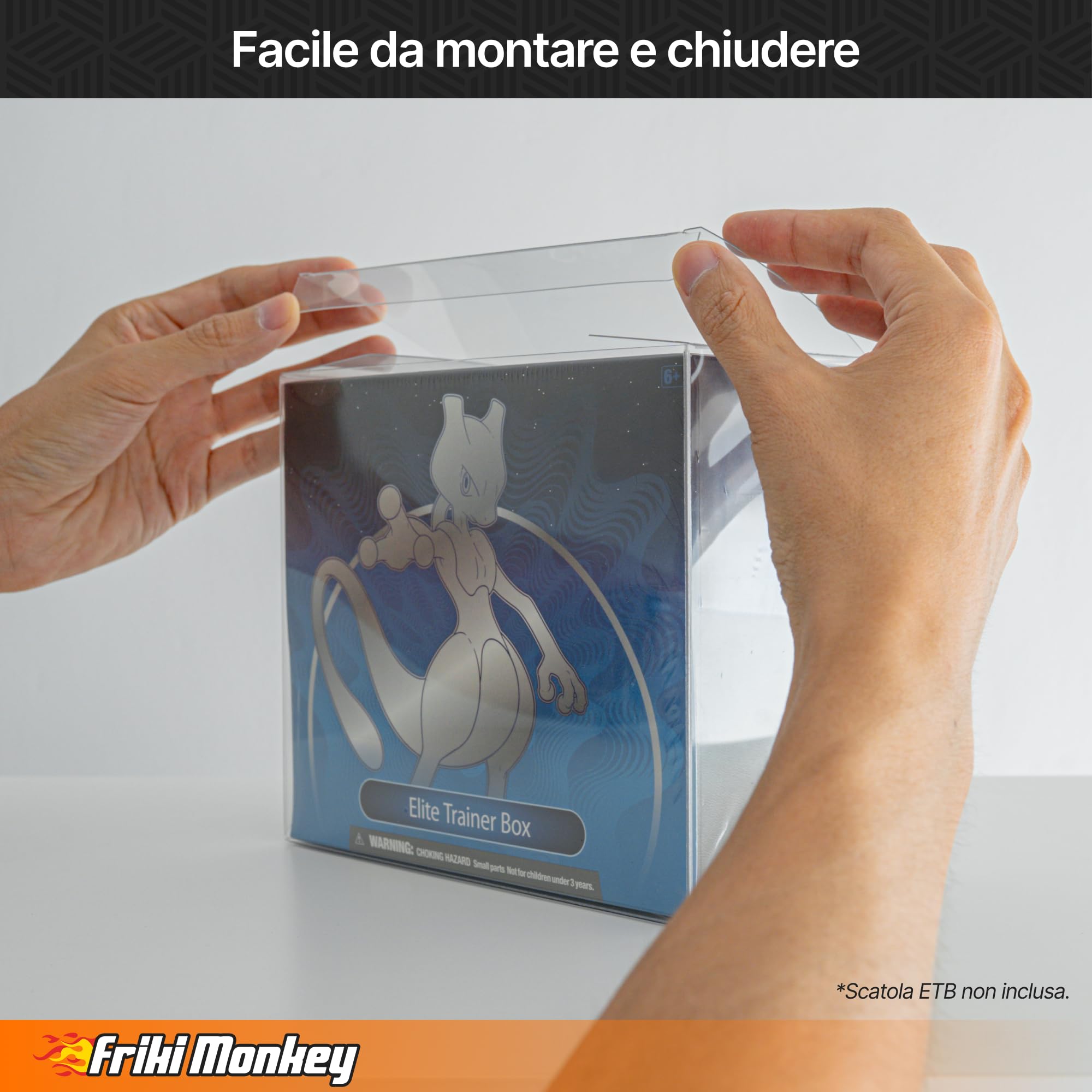 Scatola protettiva PET Elite Trainer Box – Confezione da 10 custodie rigide trasparenti 19 × 16,7 × 9 cm – Compatibile con Pokémon ETB – Antipolvere, Resistente, per Collezionisti