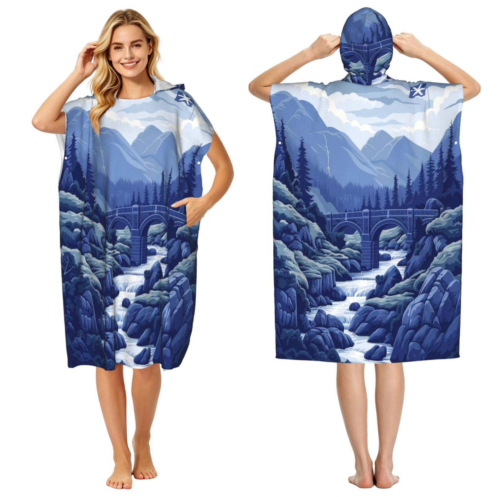 DTHKJNLSF St. Andrew Adult Hooded Beach Poncho Towel