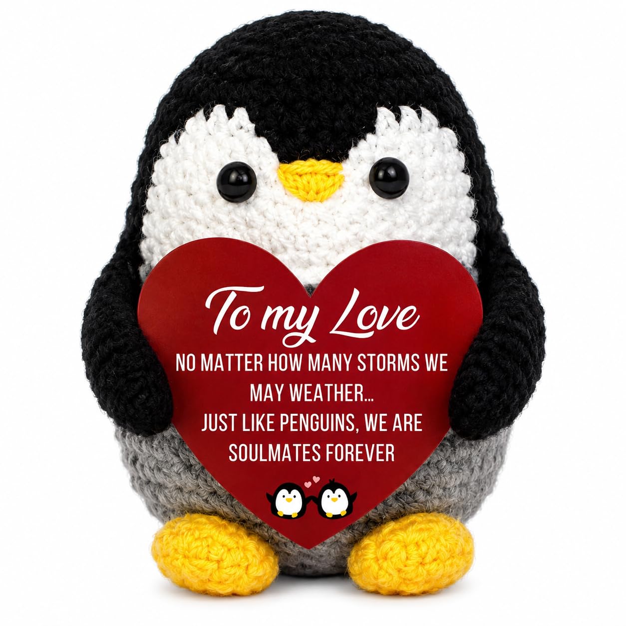 Gryphix Penguin Plush with To My Love Message,Romantic Gift for Her,Soft