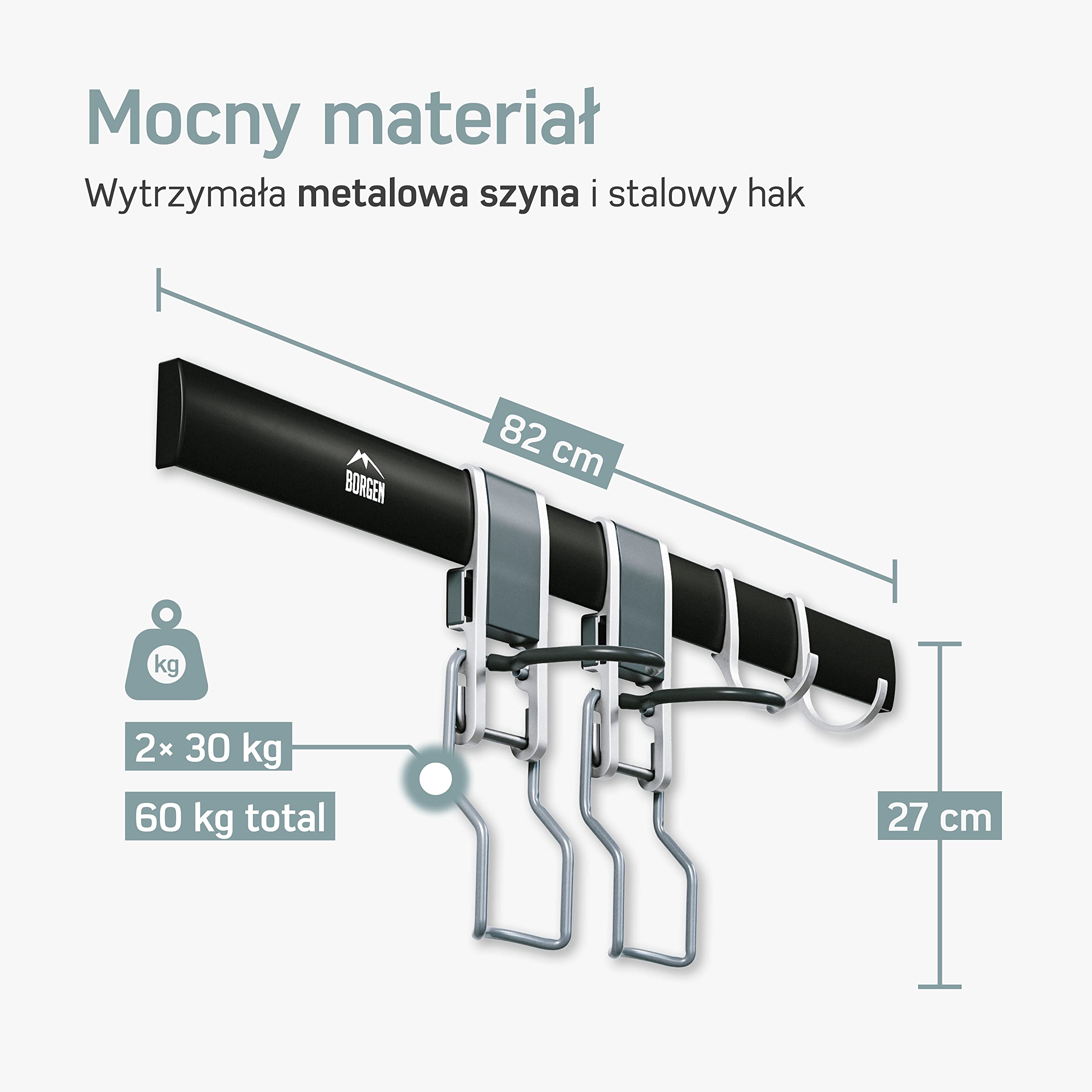 Borgen uchwyt ścienny do roweru Pionowy odpowiedni do wszystkich rowerów, np. roweru elektrycznego, roweru górskiego, roweru wyścigowego, bezstopniowo regulowany, uchwyt ścienny do roweru