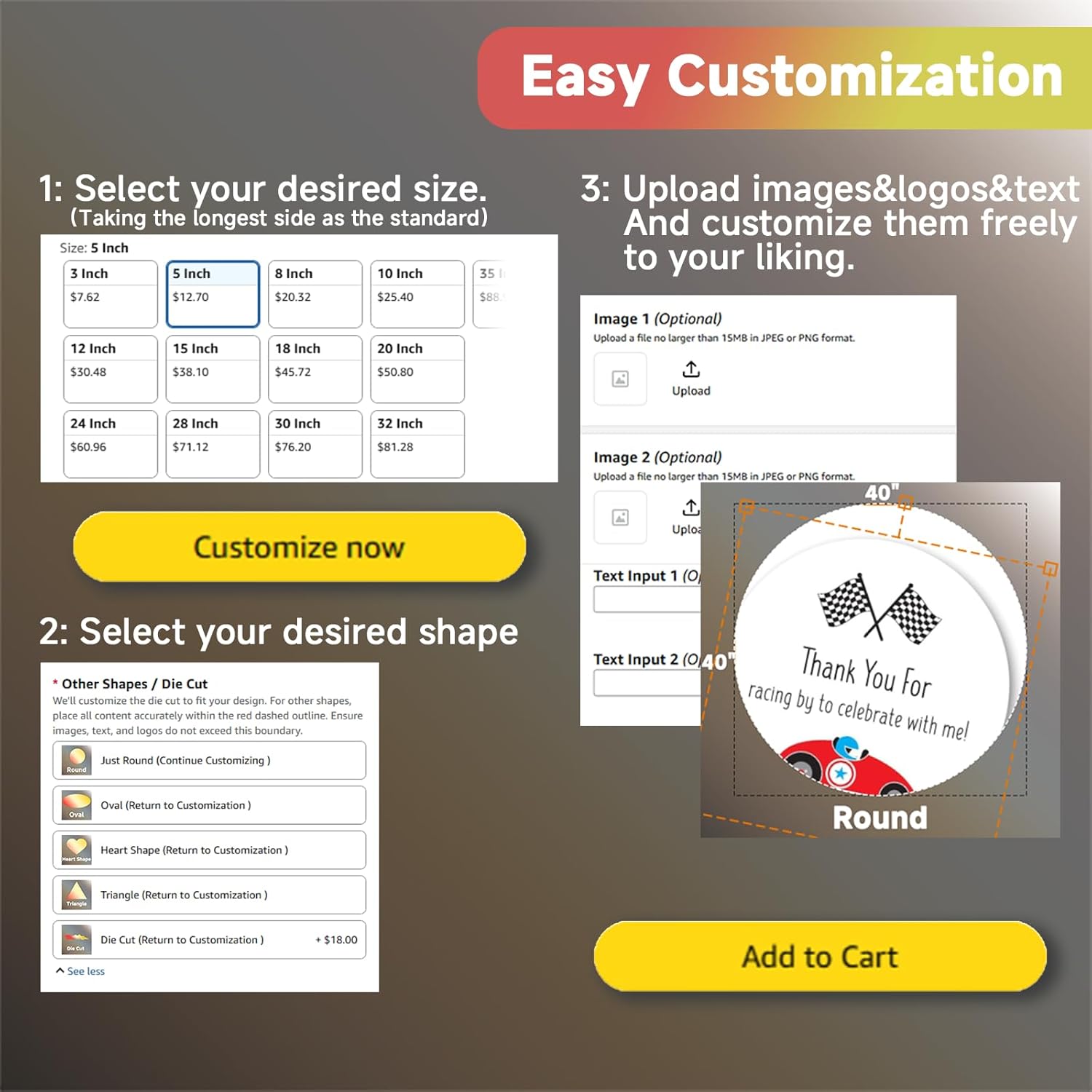 XuBond Die Cut Custom Car Magnet for Business | Personalized with Full Color Image, Text and Logo | Various Size&Shape | Effective Advertising Signs | Weather-Resistant (12 Inch)