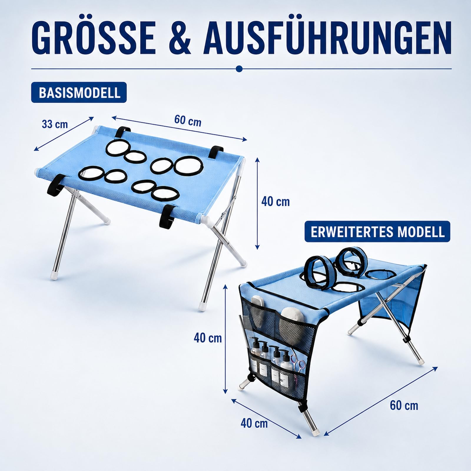 DZ'HUE Hundepflege HäNgematte, 2027 NEU Pet Shower Holder, Hunde Badehilfe, Faltbare Hundebadewanne Mit Gestell, Hundewaschtisch Klappbar, füR Haustierpflege Bad Salon (A-Blue)