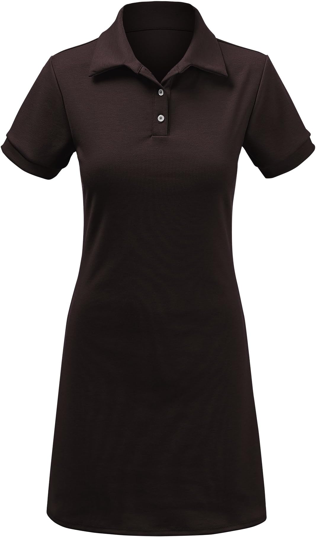 WDR1379 Womens Short Sleeve Polo Dress - Made in USA XXL Brown