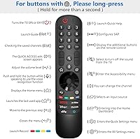 Vista 7 de Mando a distancia mágico de repuesto para LG-TV-Remote para todos los televisores LG Smart UHD, OLED, QNED, NanoCell Series con función de voz