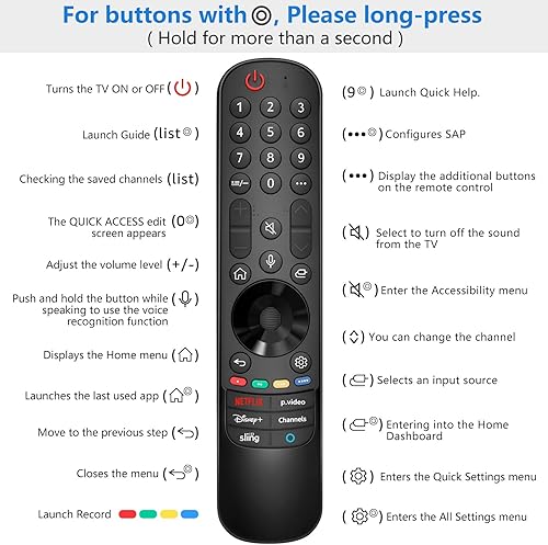 Miniatura 7 de Mando a distancia mágico de repuesto para LG-TV-Remote para todos los televisores LG Smart UHD, OLED, QNED, NanoCell Series con función de voz