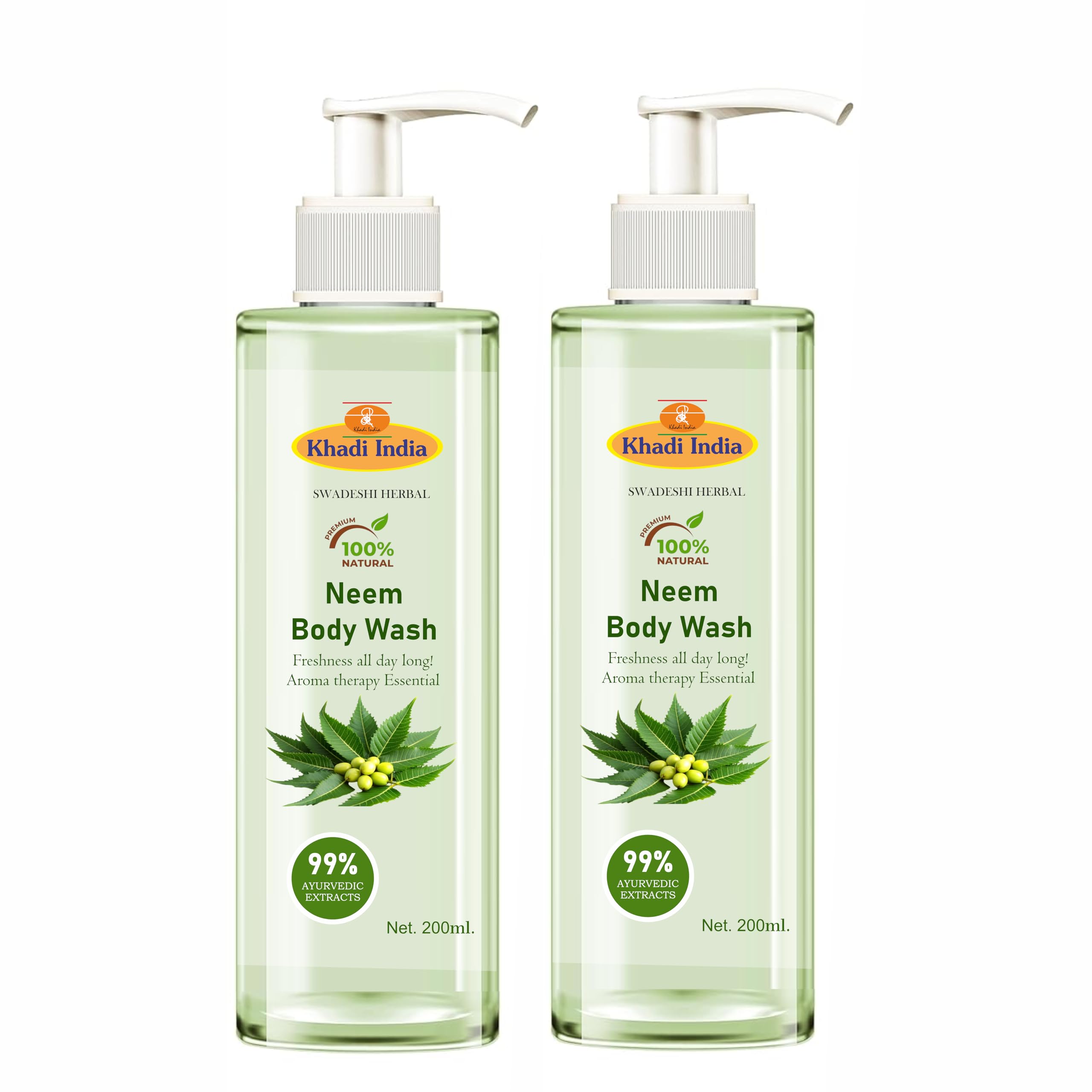 Khadi 100% Pure Natural Ayurvedic Neem Bodywash For Healthy & Refreshed Skin | Shower Gel For soft, nourished & glowing skin | Herbal | Paraben-free & Sulphate-free (PACK OF 2-400ml., Neem)-picture-32