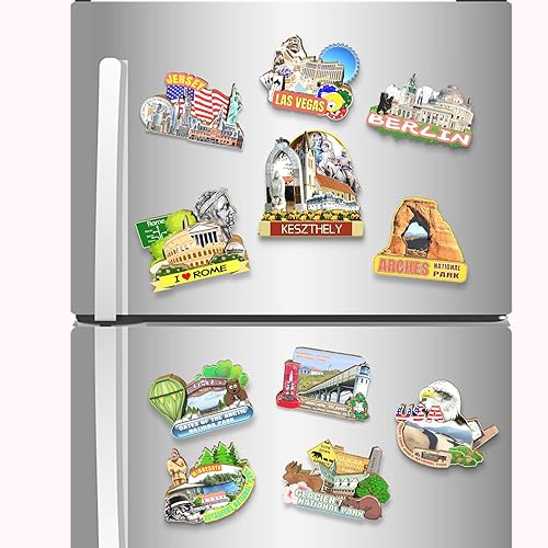 Miniatura 4 de Imán de madera para nevera Hungría Keszthely Monumentos 3D de viaje coleccionables, decoración hecha a mano