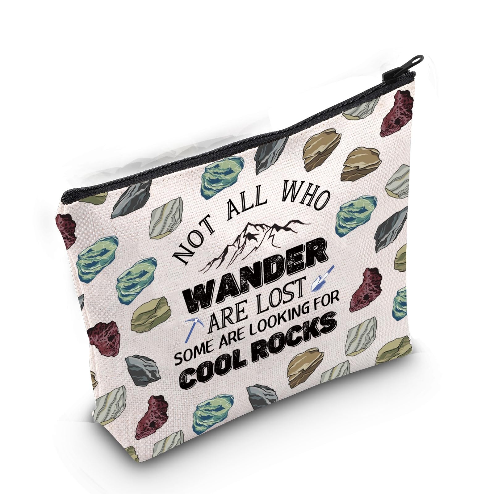 Gzrlyf Geologist Funny Gift Geologist Makeup Bag Not All Who Wander Are Lost Some Are Looking For Cool Rocks Rock Hounding Bag, Wander Rocks