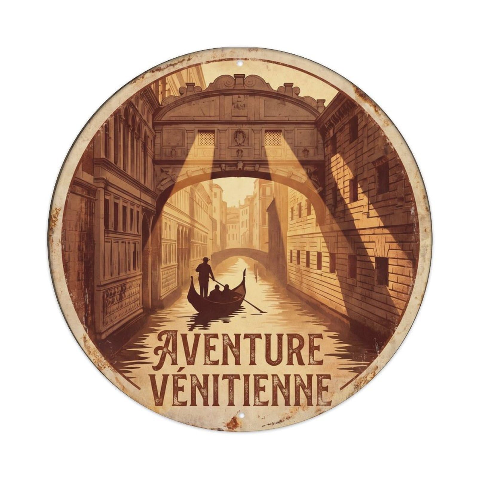 Vintage Travel Venice Gondola Vacation Metal Tin Sign
