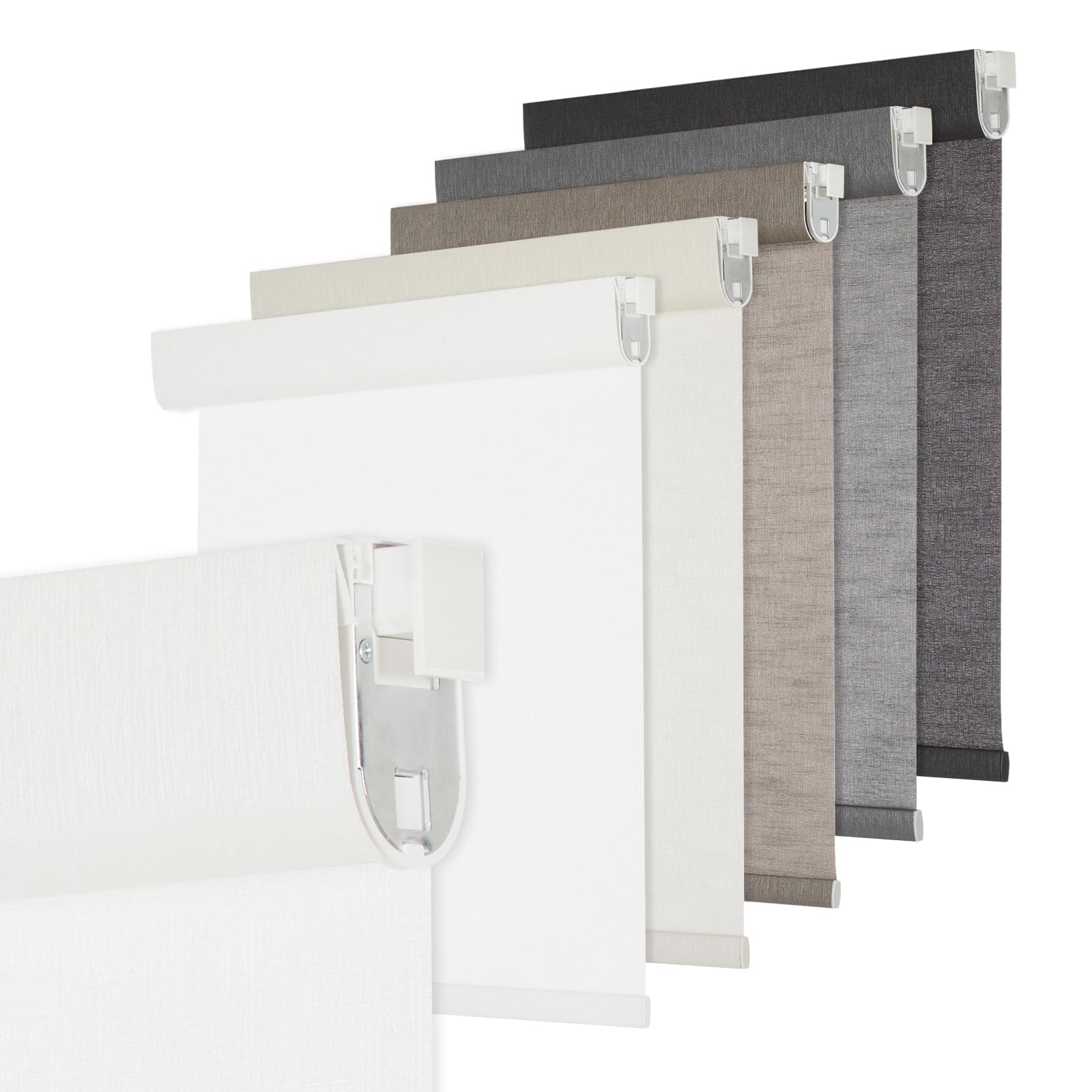 Tonature No Drill Light Filtering Roller Shades Cordless Window Blinds for Indoor Windows, Jacquard Fabric Pull Down Blinds for Home, Kitchen, Living