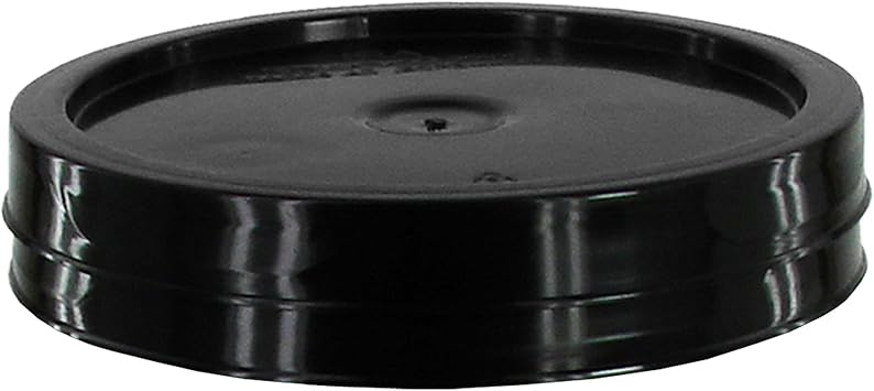 Bucket Kit, Black 1 Gallon Buckets with Snap-on Lids 2 Pack Black Lids ONLY